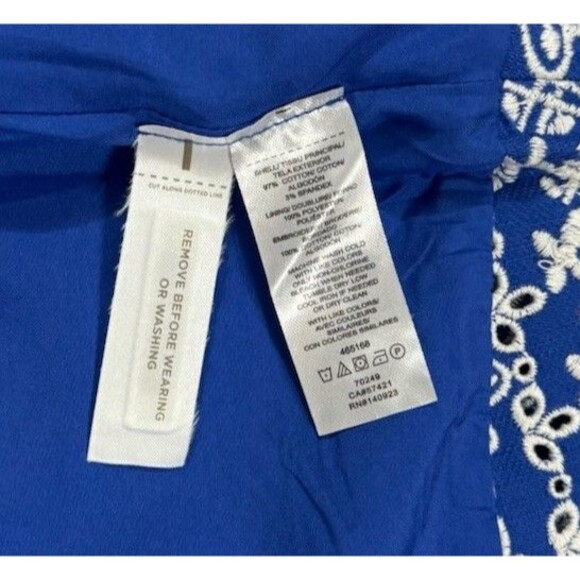 NWT SHABBY CHIC LOFT SIZE 10 BLUE EYELET SKIRT WITH WHITE EMBROIDERY&SCALLOP HEM - Picture 5 of 6